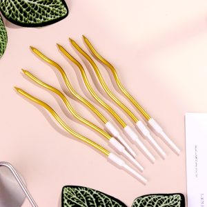 Набор свечей для торта «Серпантин» 6 шт., золотые