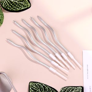 Набор свечей для торта «Серпантин» 6 шт., серебристые