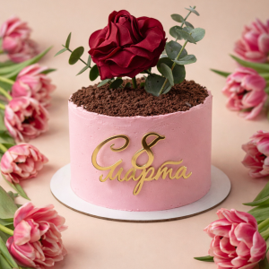 Малина-банан с живыми цветочками, на 8 марта