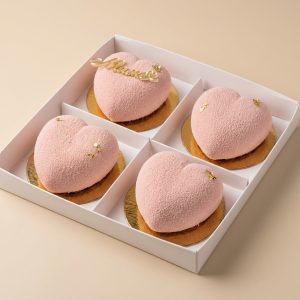 Пирожные сердечки велюр набор 4 шт.