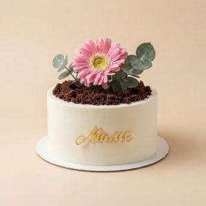 Трюфельный торт с цветочками, на 8 марта