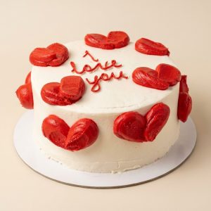 Бенто торт на 14 февраля, красный бархат